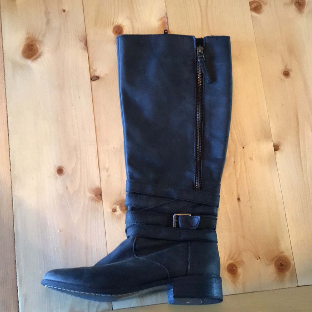 Black leather boots
